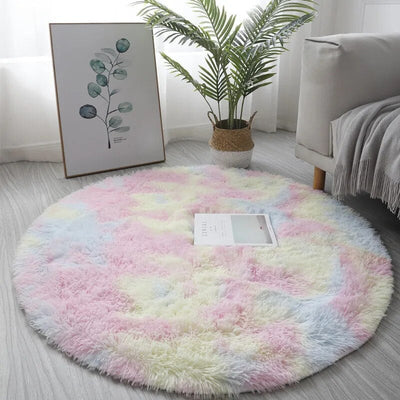 Superweicher Plüsch-Rundteppich Matte | Extra Flauschig & Stilvoll