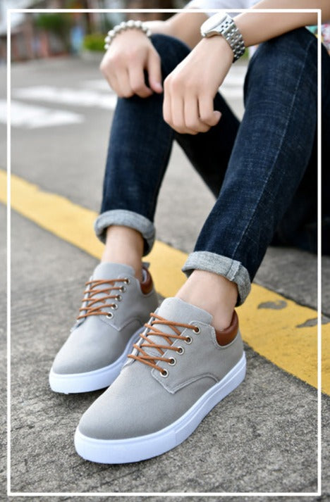 Herren - Canvas Sneaker mit Weißer Sohle