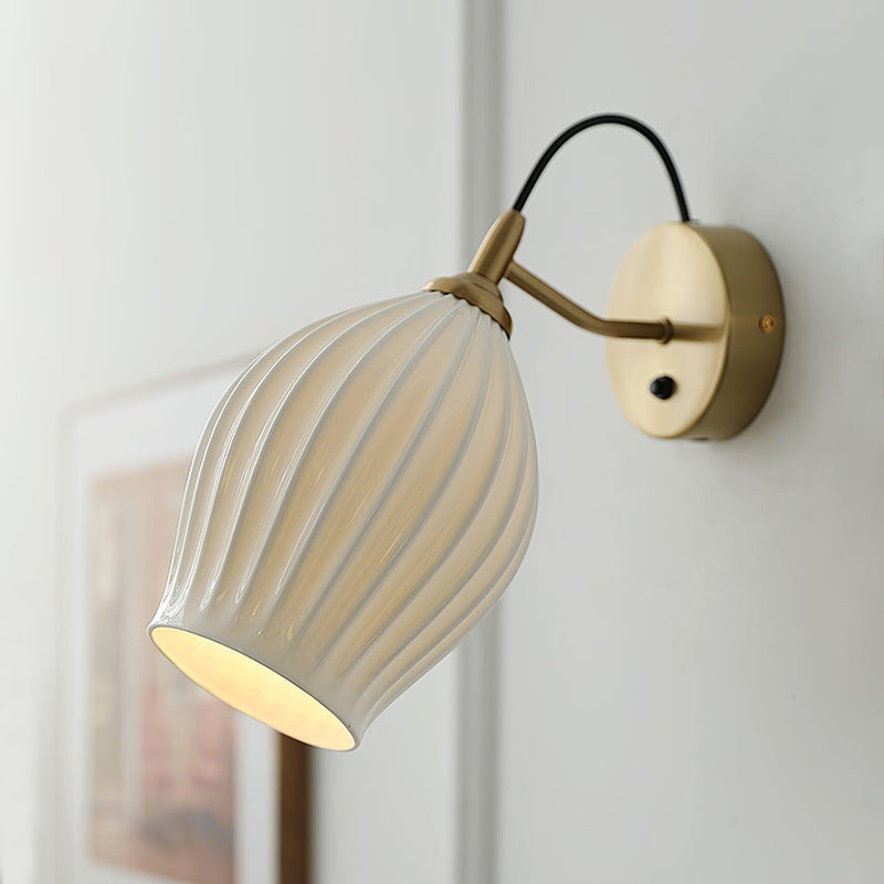 GlowHaven – Wandleuchte Led | Keramik Mit Rippmuster