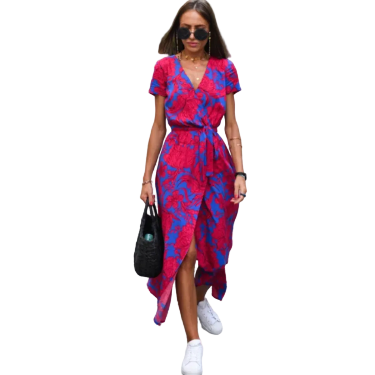 Damenkleid aus Polyester | Lässiger Schnitt Kleid mit Leichter Konstruktion | Sommer- und Alltagsnutzung | Schmid