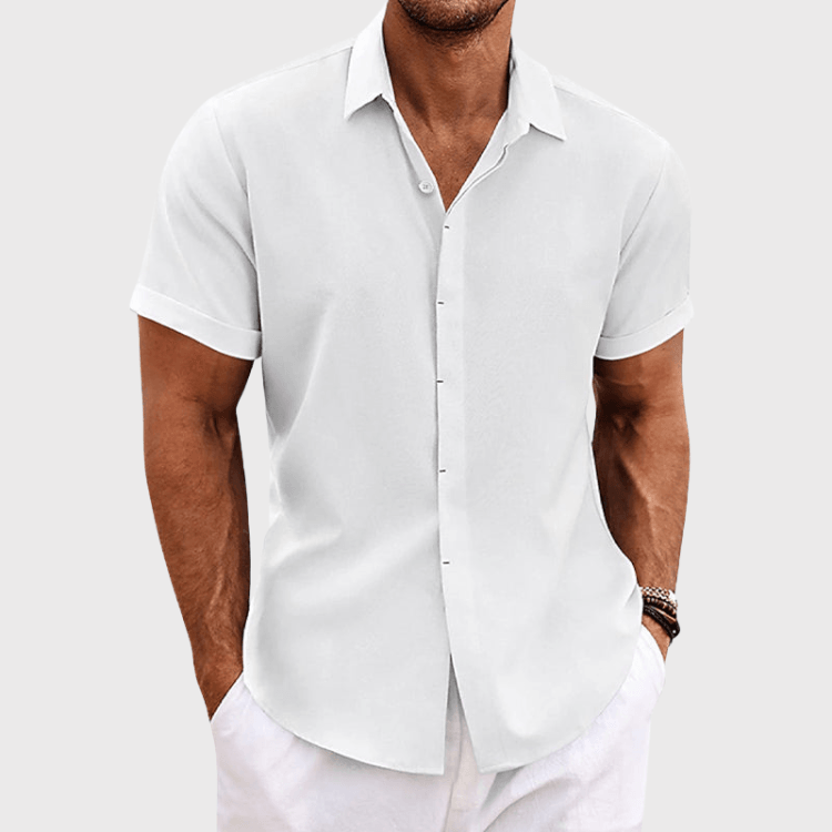 Aiden Premium Kurzarm‑Hemd – Herren Baumwoll‑Leinen Mischgewebe Hemd