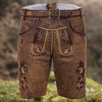 Herren Lederhosen aus Polyesterfaser | Traditionell Bayerische Shorts für | Oktoberfest und Volksfeste | Schmid