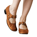 Velana - Schnallen-Schuhe – Damen Flache Schuhe mit Schnalle