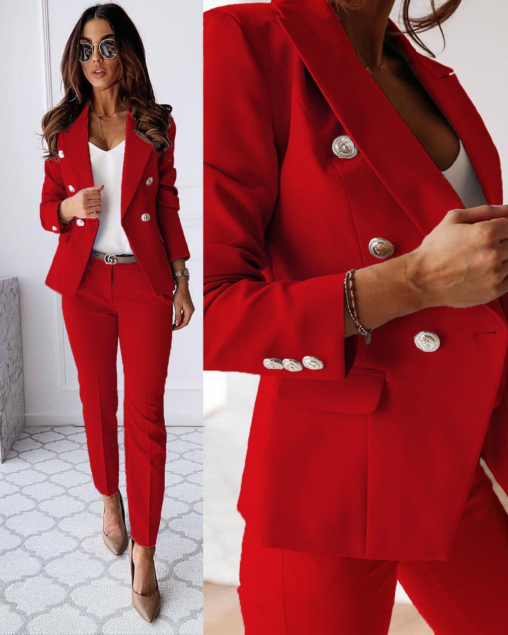 Damen - Hosenanzug Set – Blazer und Hose