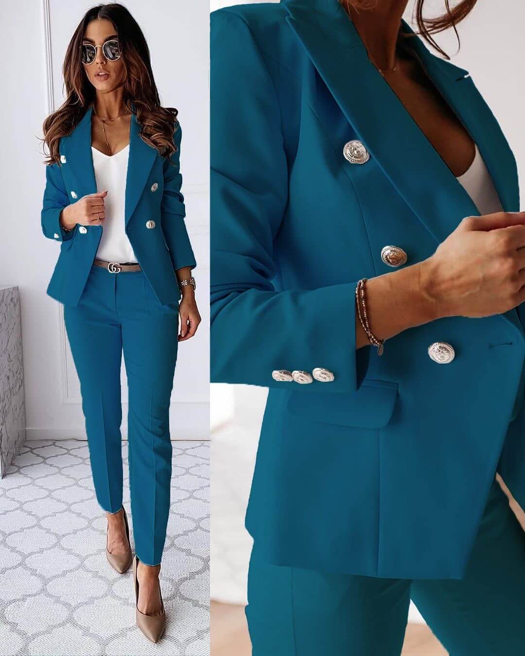 Damen - Hosenanzug Set – Blazer und Hose