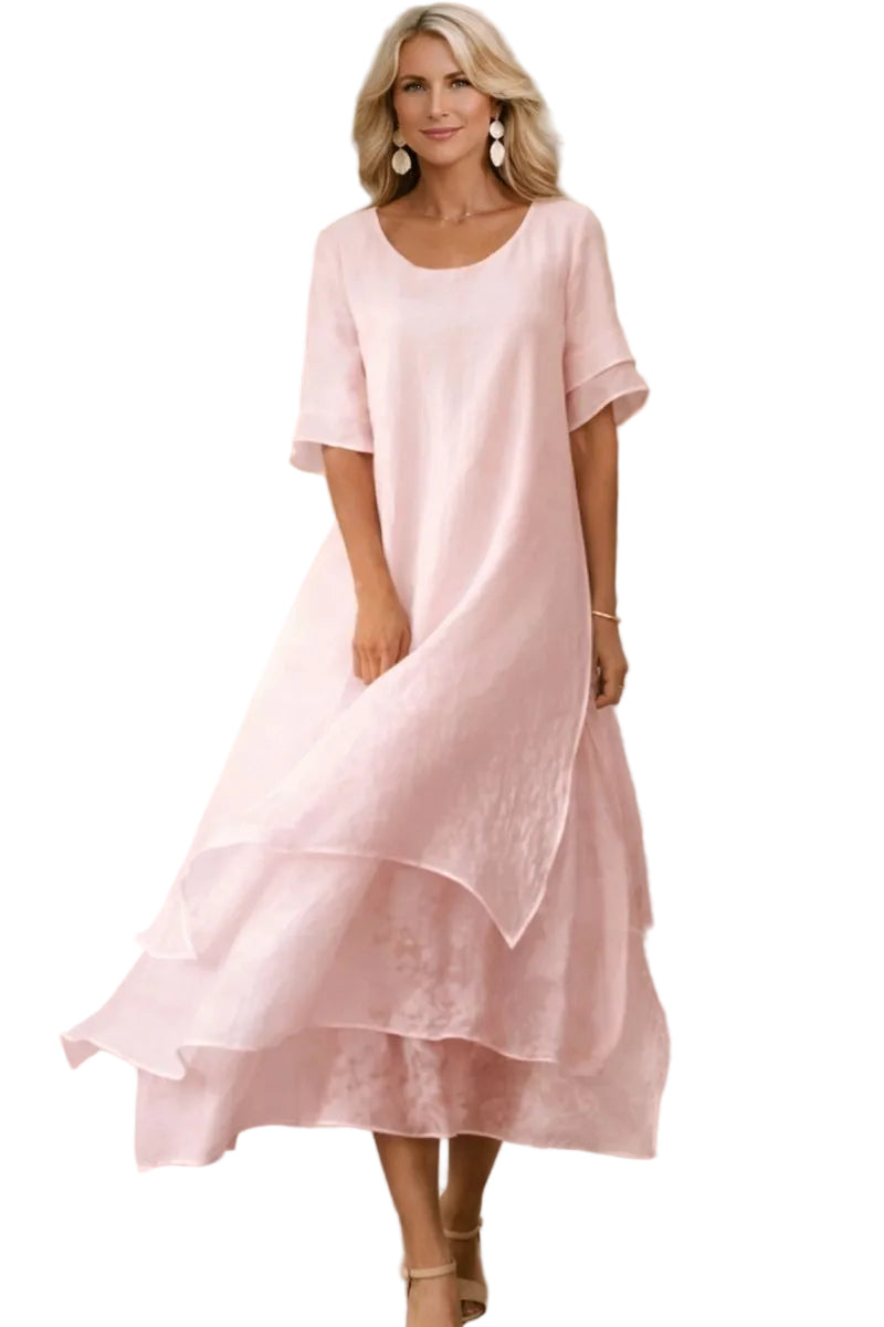 Damen Midikleid – Gestreift, Knielang bis Wadenlang, Kurzarm/Langarm