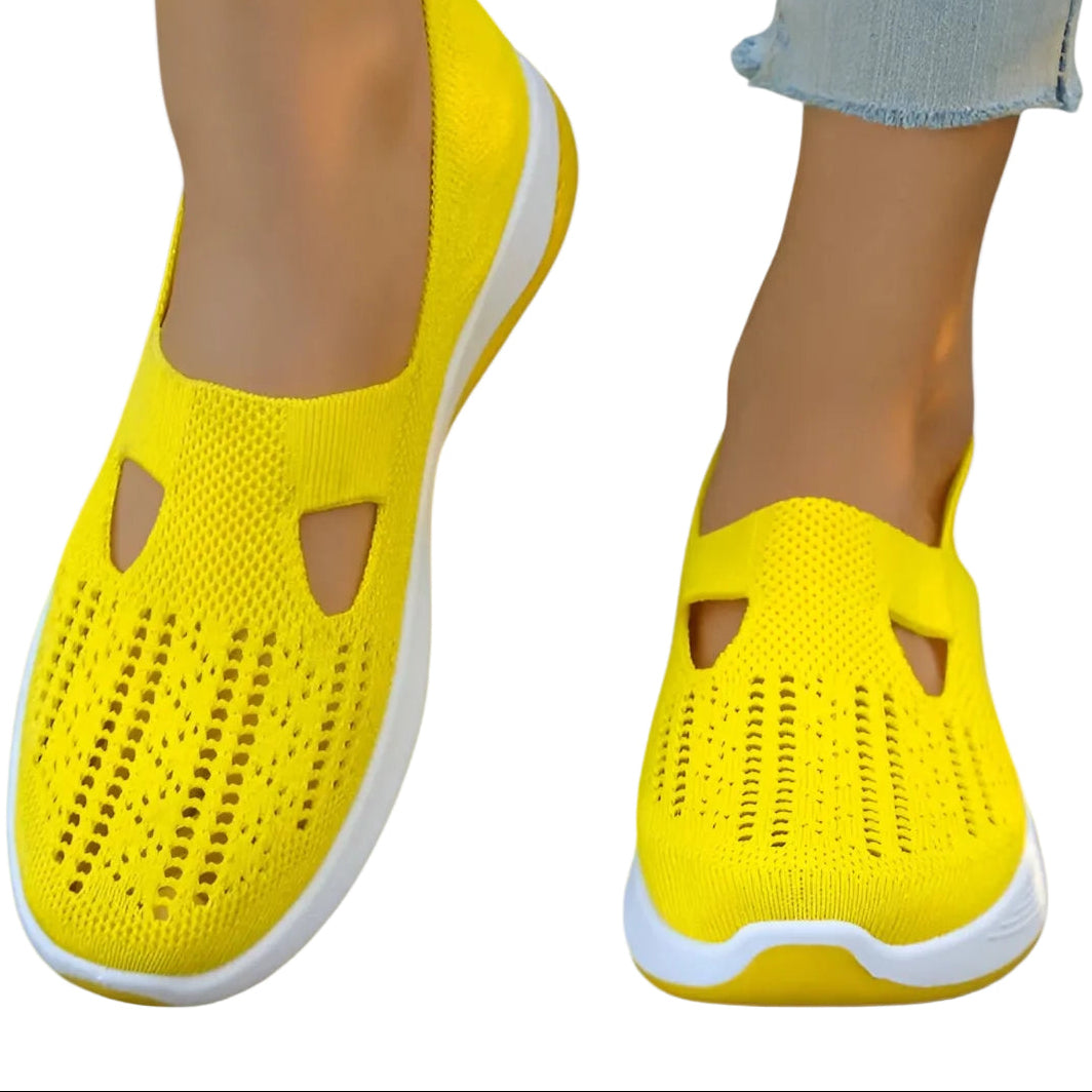 Damen Freizeitschuhe – Flach, Schnürung/Slip-on, Einfarbig