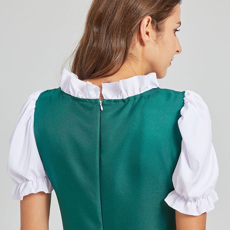Damen Dirndl Set aus Mischgewebe | Reguläre Passform Trachtenkleidung | Bestickte Schürze mit Schnürung für Oktoberfest | Schmid