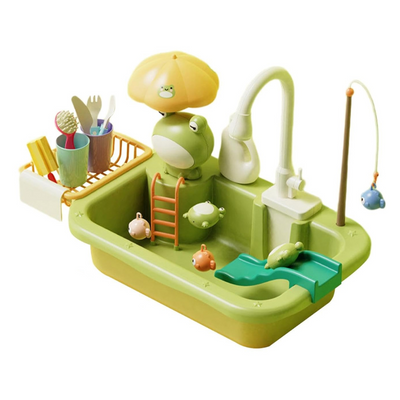 Aquaplay spülspaß | realistisches küchen-spielset mit wasserfunktion