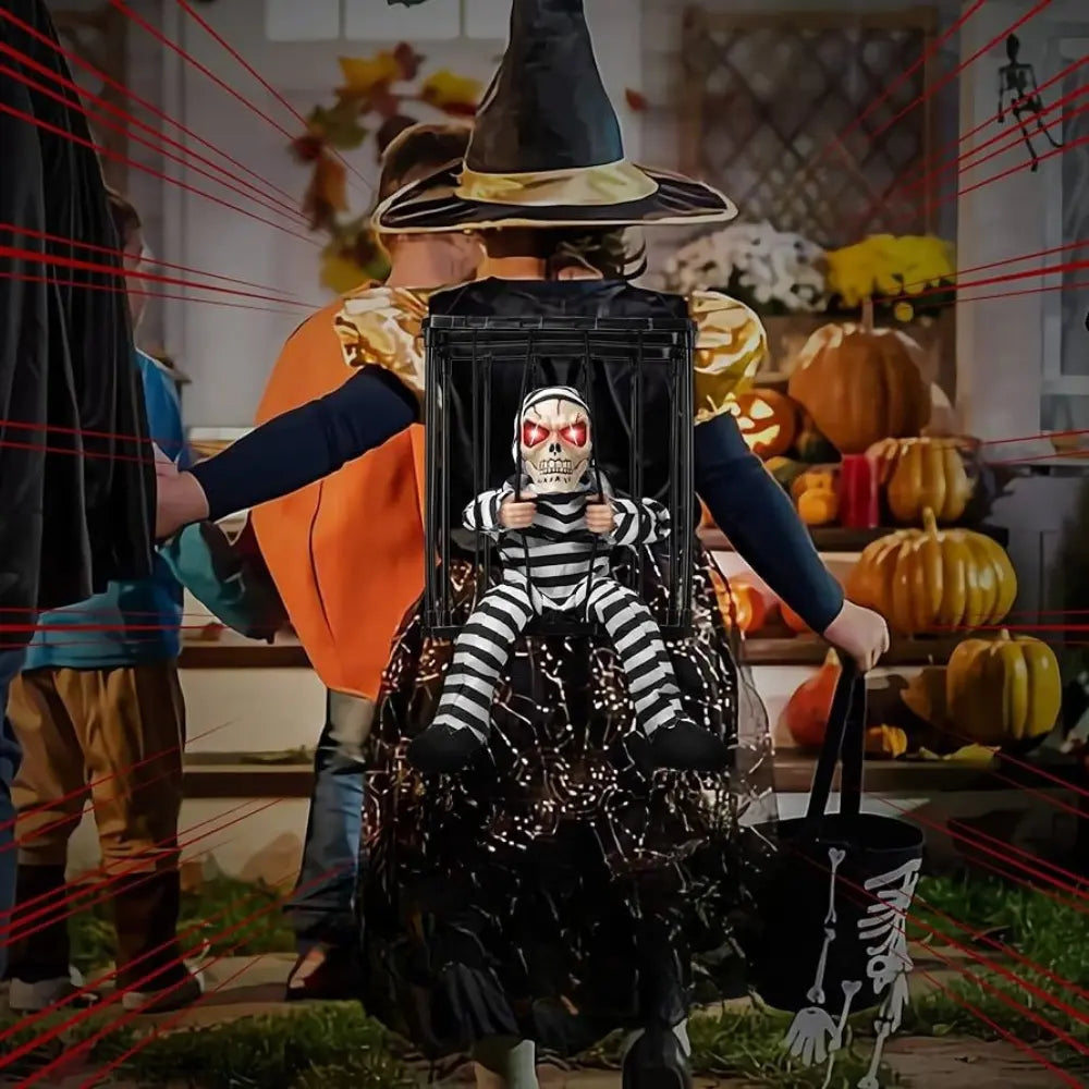Hängende Halloween Skelett Dekoration | Kunststoff Hängefigur für Halloween | Saisonale Deko für Innen- und Außenbereiche | Schmid