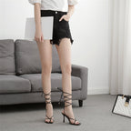 Damen | Sommerheels mit Kreuzriemen | Offene Sandalen für Alltag und Fest | Schmid