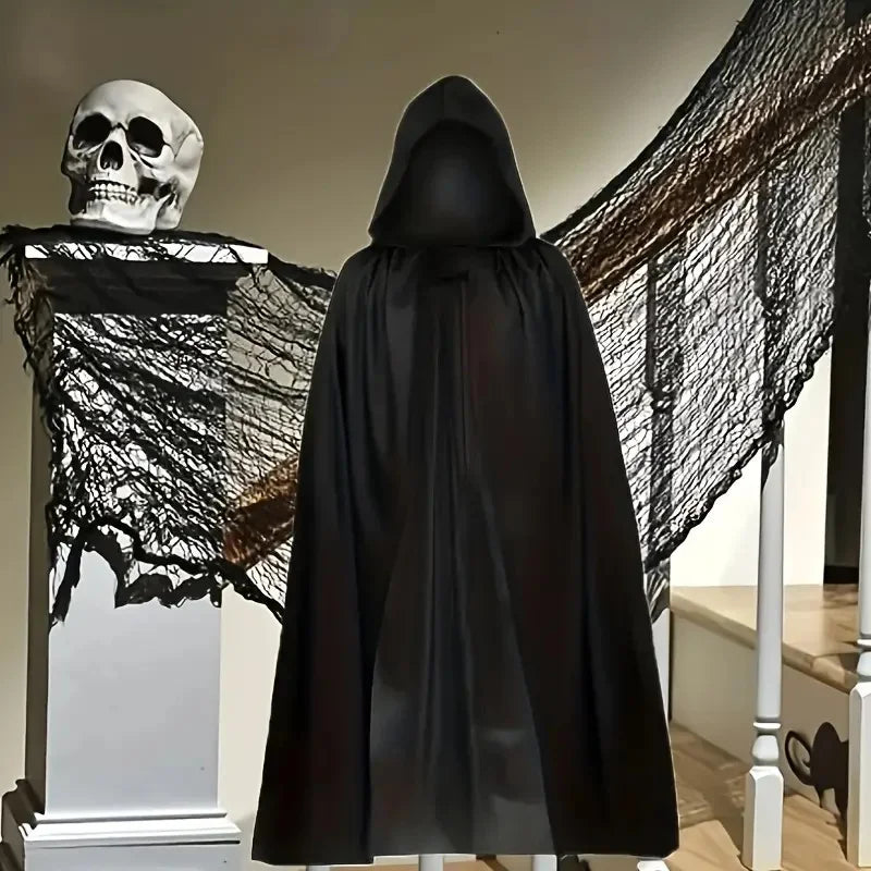 Kapuzenumhang Polyester Baumwolle | Bodenlanger Kostümumhang | Integrierte Kapuze für Halloween, Cosplay & Themenpartys | Schmid