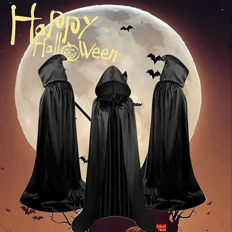 Kapuzenumhang Polyester Baumwolle | Bodenlanger Kostümumhang | Integrierte Kapuze für Halloween, Cosplay & Themenpartys | Schmid