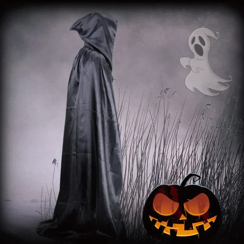 Kapuzenumhang Polyester Baumwolle | Bodenlanger Kostümumhang | Integrierte Kapuze für Halloween, Cosplay & Themenpartys | Schmid