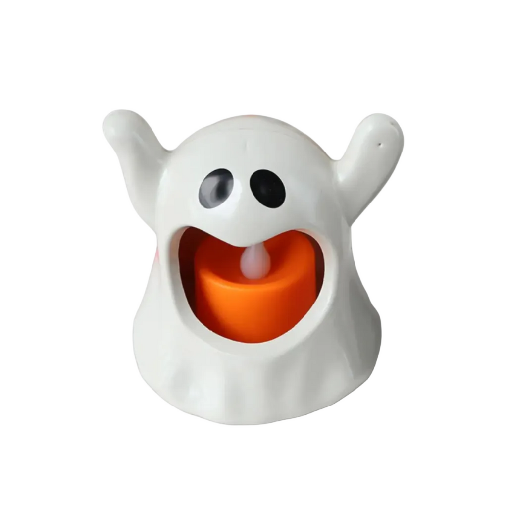 Halloween LED Lampe in Geisterform | Batteriebetriebene Kunststoff Dekoleuchte für Innenräume | Schmid