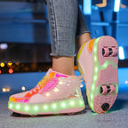 Leuchtende Rollschuh-Sneaker Mit Flügeln – Kinder LED-Rollschuhe