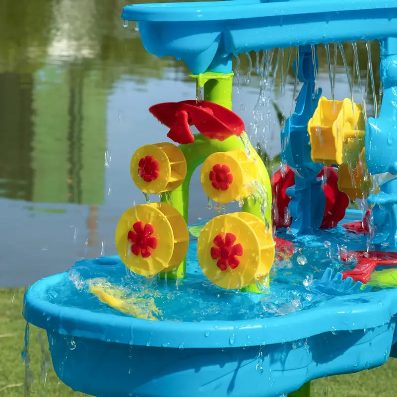 AquaAdventure – Sansevandsbord mit Wasserfall für Outdoor-Spiel