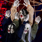 Hängende Gespensterdekoration aus Stoff | Halloween Ornament mit langen Haaren | Hängedekoration für Innen- & Außenbereiche | Schmid