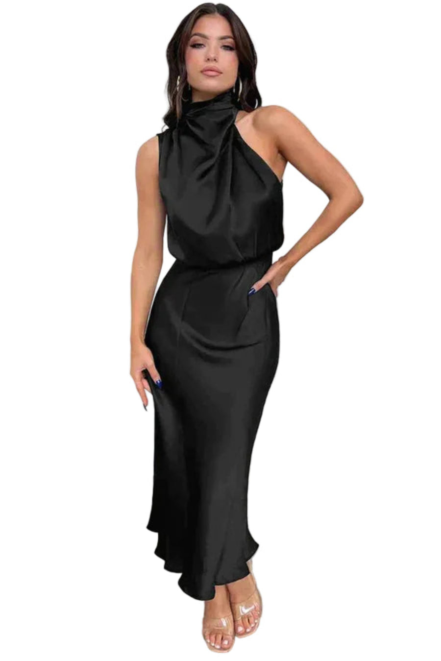 Benthe - Damen Midikleid mit Gürtel
