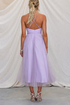 Damen Maxikleid aus Chiffon – ärmellos, Träger, Knöchellang