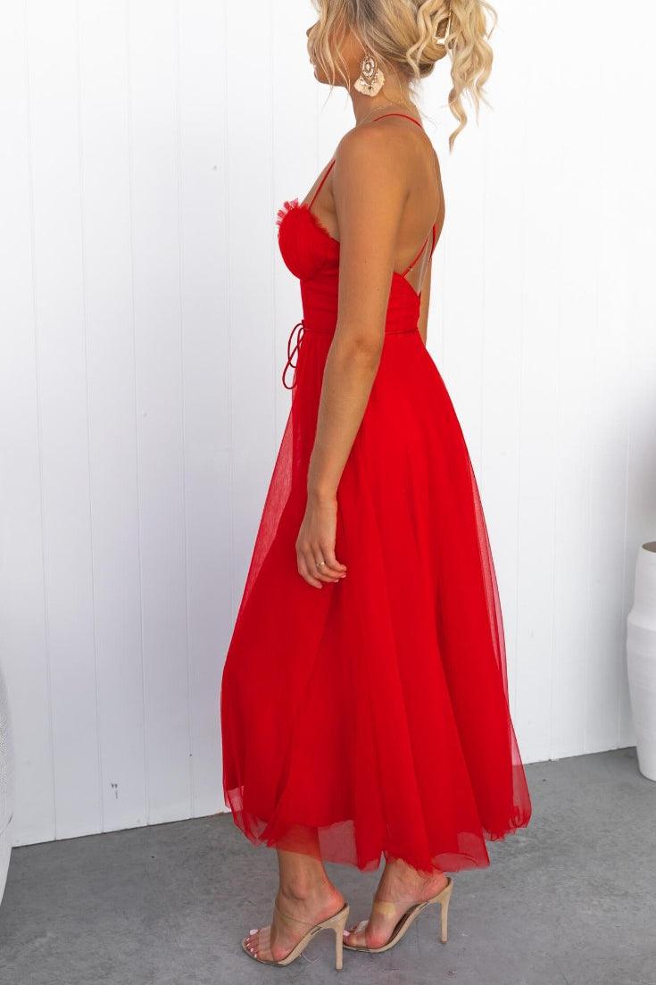 Damen Maxikleid aus Chiffon – ärmellos, Träger, Knöchellang
