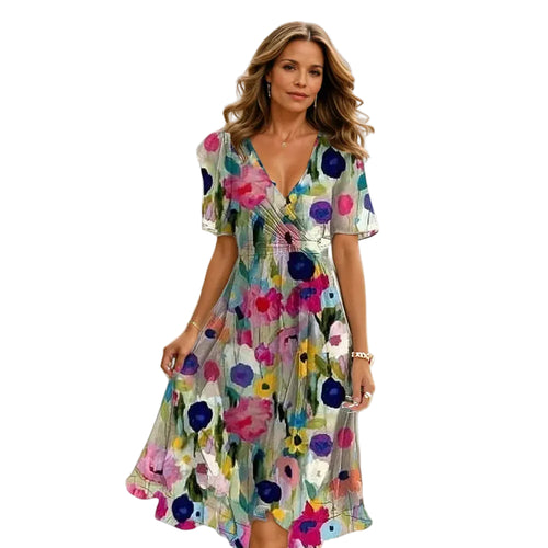 Annegret - V-Ausschnitt Sommerkleid für Damen
