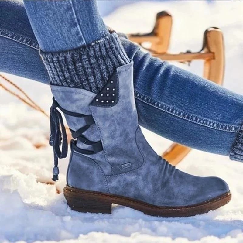 Premium | wasserdichte stiefel mit reißverschluss bis zur mitte der wade
