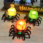 Halloween Spinnen Kerzenhalter aus Kunststoff | Freistehendes Deko Ornament | Tischdekoration für Saisonale Halloween Displays | Schmid