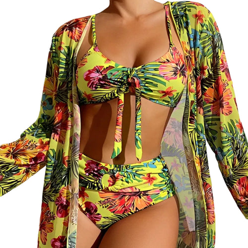 Bikini-Set | Dreiteiliges Badeanzug-Set | Halterneck-Design | Strand- & Urlaubsgebrauch | Schmid