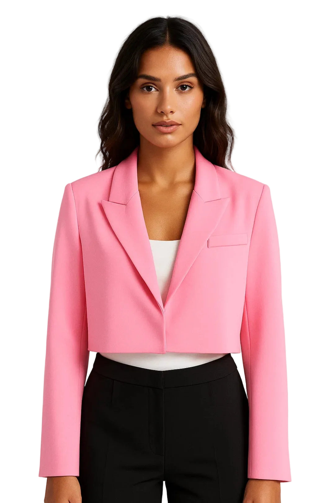Cropped - Blazer Kort kavaj med reverskrage