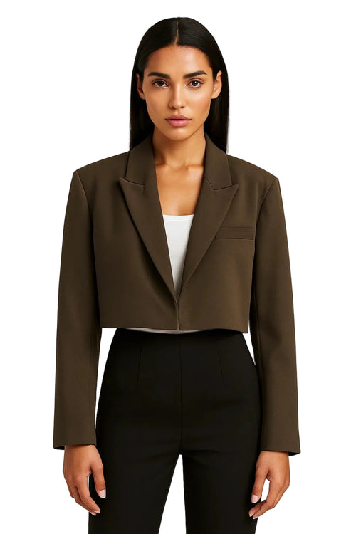 Cropped - Blazer Kort kavaj med reverskrage