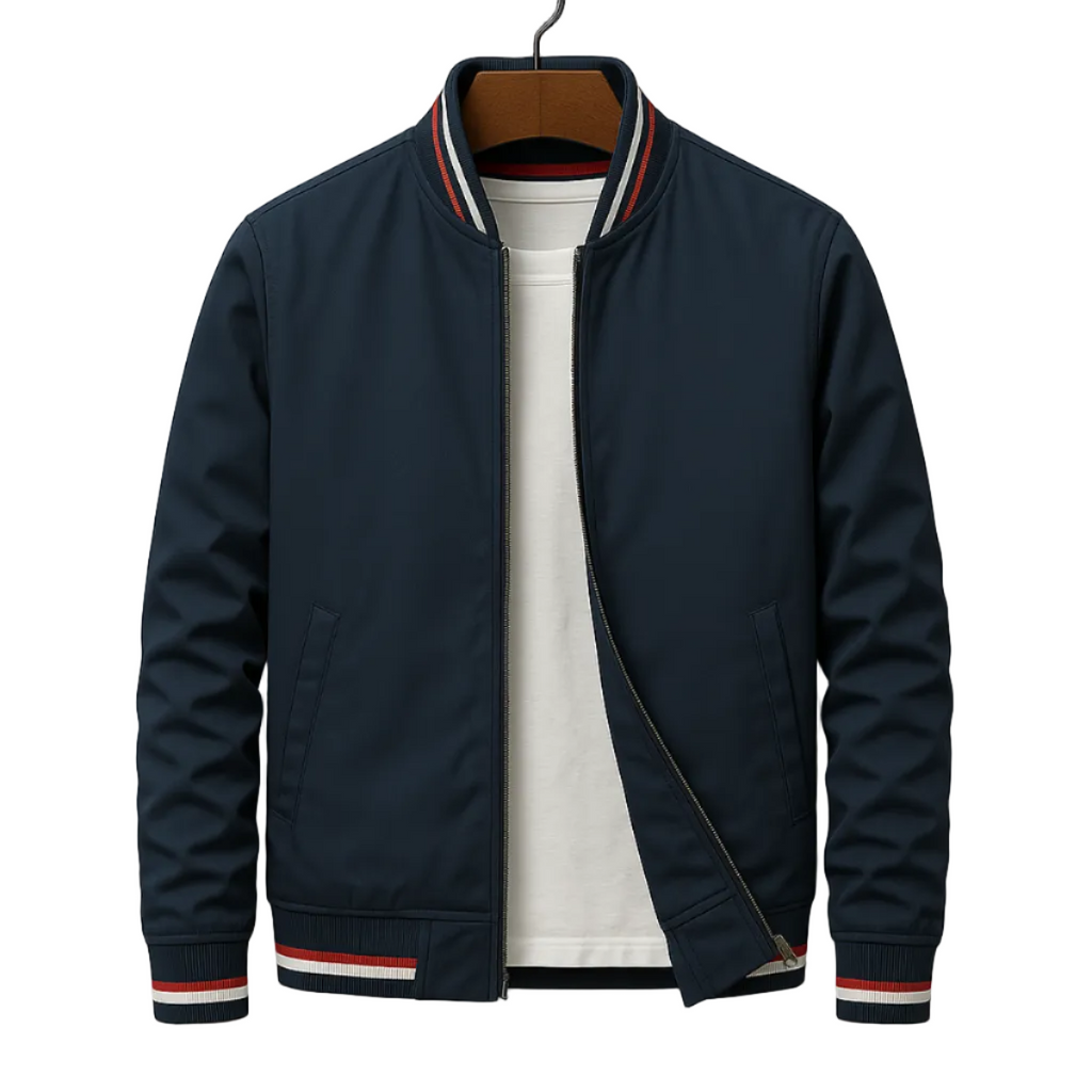 Herren Bomberjacke aus Baumwolle | Regular Fit & Rippbündchen | Freizeitjacke mit Frontreißverschluss & Seitentaschen | Schmid