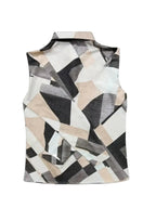 Damenbluse aus Polyester | Bluse mit Lässiger Passform | Abstraktes Muster und Knopfverschluss für Alltag und Freizeit | Schmid