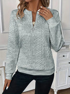 Amy - Sweater mit Reißverschluss und Stehkragen
