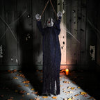 Hängende Gespensterdekoration aus Stoff | Halloween Ornament mit langen Haaren | Hängedekoration für Innen- & Außenbereiche | Schmid