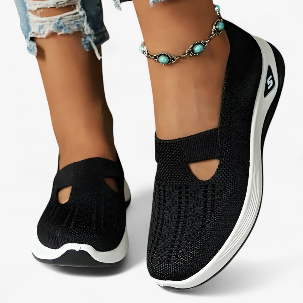 Damen Freizeitschuhe – Flach, Schnürung/Slip-on, Einfarbig