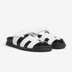 Damen Sandalen | Runde Zehen Slip-On Sandalen mit Riemen | Reguläre Passform für Alltag im Innen- und Außenbereich | Schmid