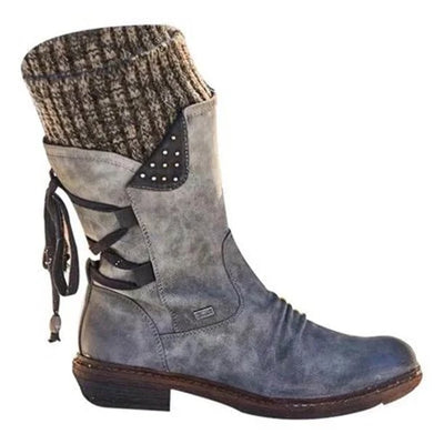 Premium | wasserdichte stiefel mit reißverschluss bis zur mitte der wade