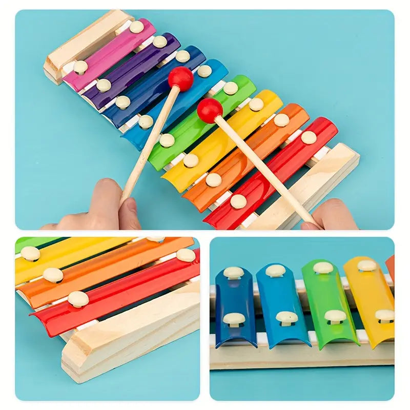 Eduquest 5-in-1 montessori set | ntürliches lrnspielzeug aus holz für bbys ab 6 monaten