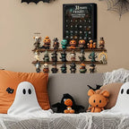Halloween Countdown Box PVC-Mix | 31 Mini Figuren & Dekorationen | 30 × 24 × 2,8 cm Saisonales Countdown-Set | Schmid