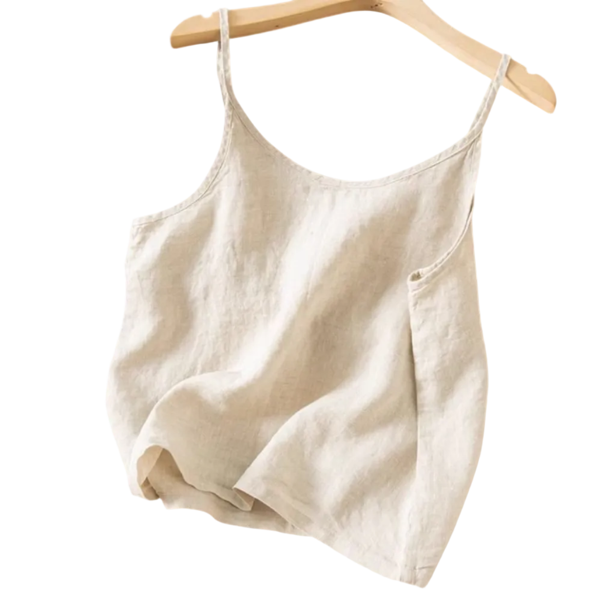 Damen Leinen Camisole Top | Locker Geschnittenes Spaghetti Träger Top mit Rundem Ausschnitt | Alltag und Lagenlook | Schmid