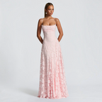 Damen Maxikleid | Maxikleid mit Quadratischem Ausschnitt | Reguläres Ärmelloses Kleid mit Offenem Rücken | Schmid
