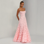 Damen Maxikleid | Maxikleid mit Quadratischem Ausschnitt | Reguläres Ärmelloses Kleid mit Offenem Rücken | Schmid