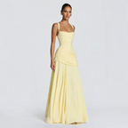 Damen Maxikleid | Maxikleid mit Spaghetti-Trägern | Reguläres Maxikleid mit Raffungen | Schmid