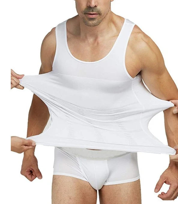 Herren Kompressions Unterhemd aus Nylon Spandex | Gestricktes Schnell Trocknendes Ärmelloses Unterhemd | Base Layer für Alltag | Schmid