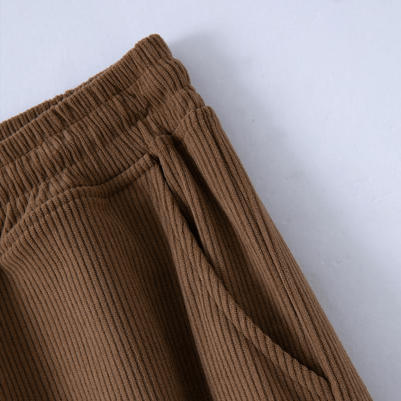 Herren Cord-Cargohose | Lockere Passform & Elastischer Bund | Gerippte Cargohose mit Funktionalen Seitentaschen | Schmid