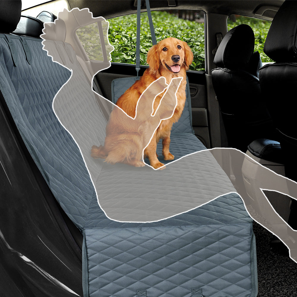 Autositzbezug für Hunde mit Harter Unterlage | Wasserdichter Rücksitzschutz mit Rutschhemmendem Design | Reisen mit Haustieren | Schmid