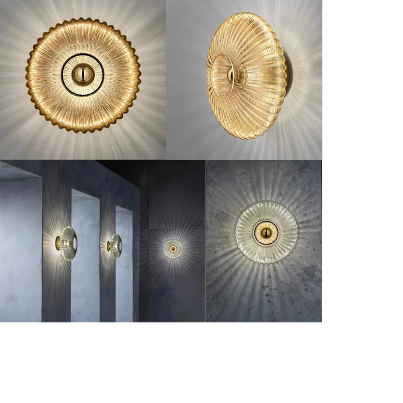 AuraFlow Moderne Glas‑Wandlampe mit weichem - Gewelltem Licht