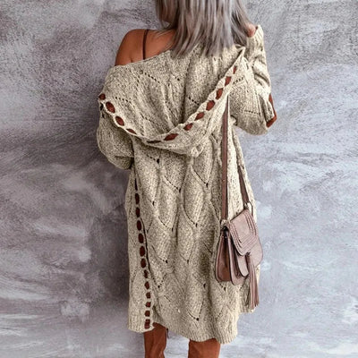 Loretta | Eleganter Strickpullover mit Kapuze im Vintage-Stil