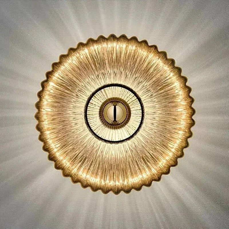 AuraFlow Moderne Glas‑Wandlampe mit weichem - Gewelltem Licht
